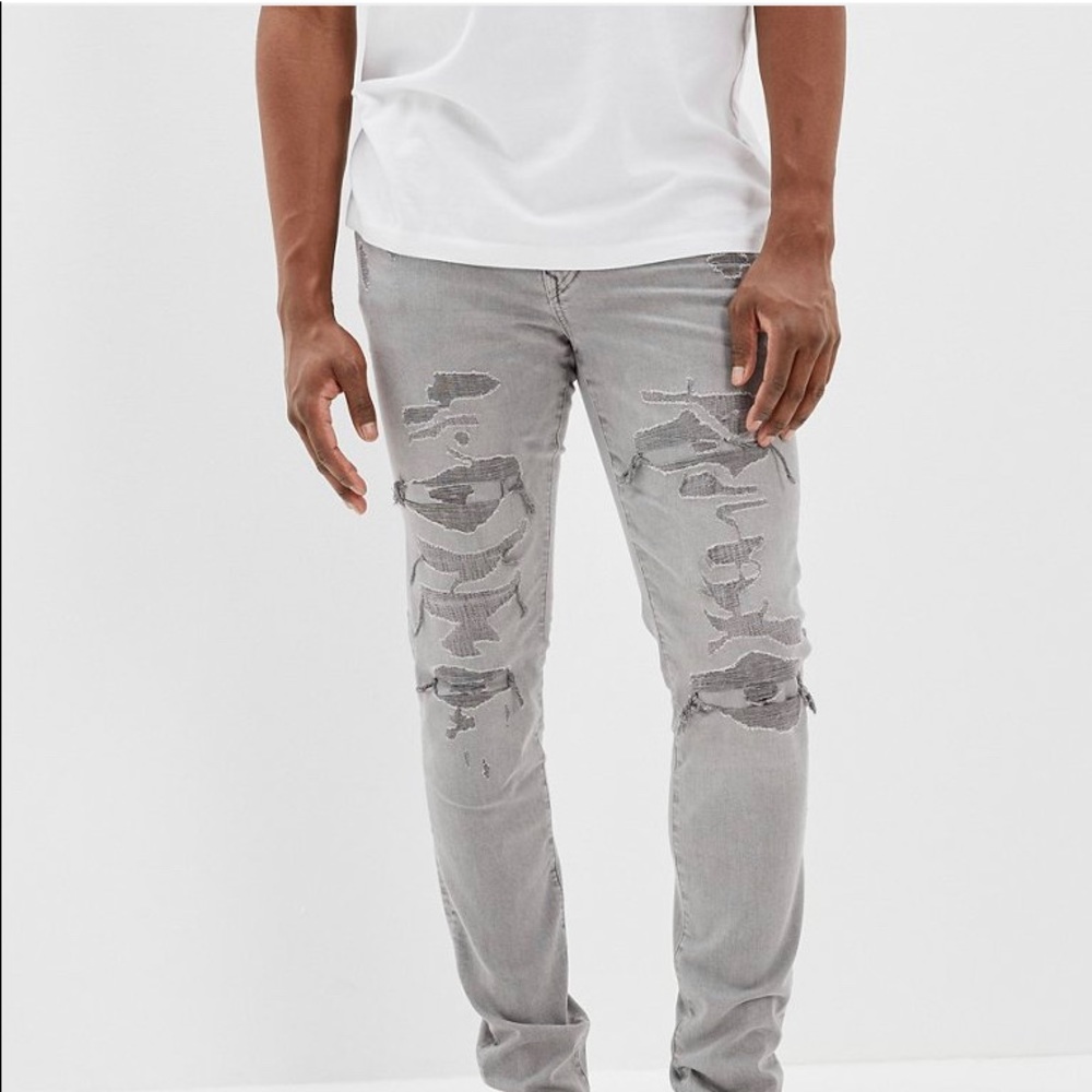 Gray Air Flex Patch Jeans. - image 1